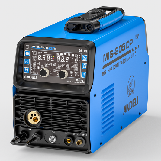ANDELI MIG-205 DP 8-in-1 Pulsed MIG Welder & 50A Plasma Cutter Combo | 110/220V 200A