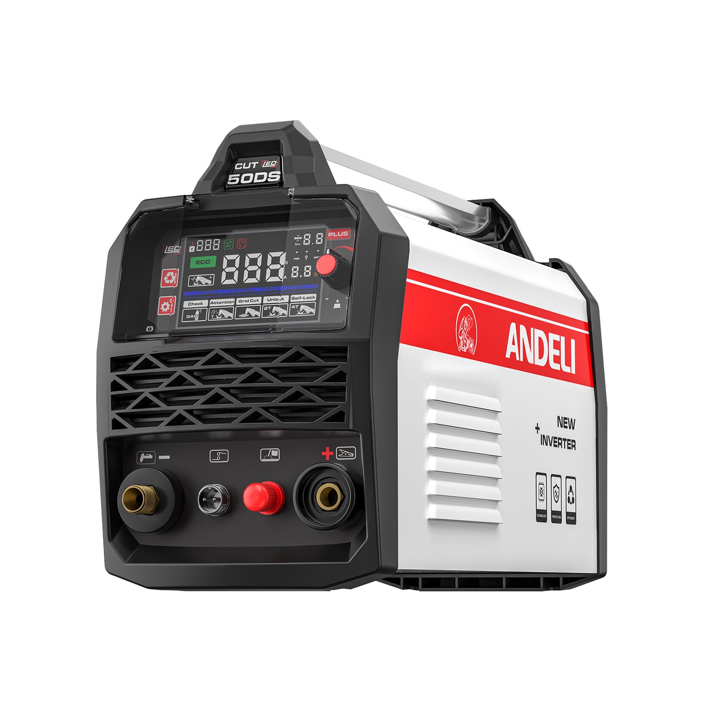 ANDELI 50A pilot arc plasma cutter front left view