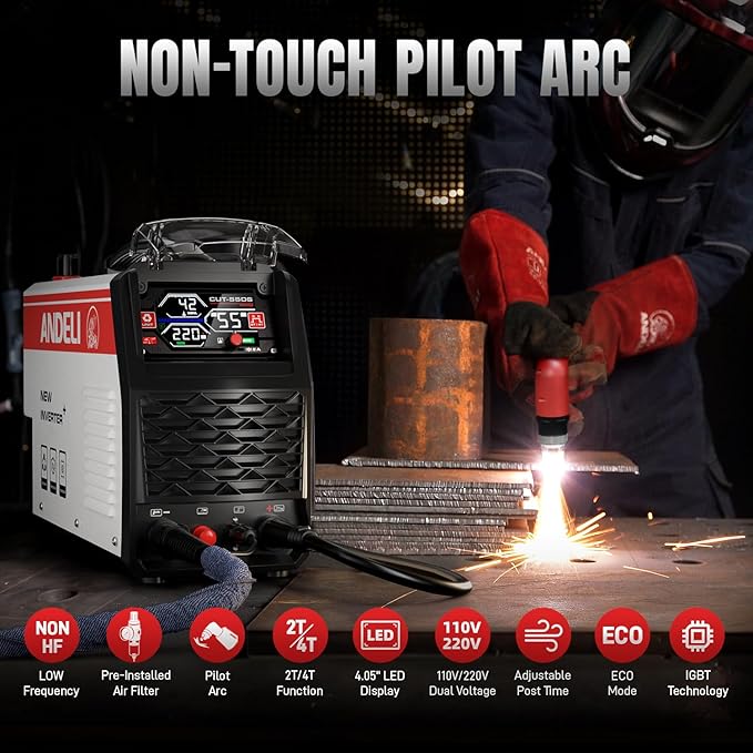 Cut-55DS non touch pilot arc plasma cutter with 110V 220V dual voltage