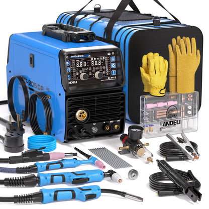 ANDELI MIG-205 DP 8-in-1 Pulsed MIG Welder & 50A Plasma Cutter Combo | 110/220V 200A。