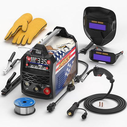 ANDELI MIG Welder Complete Accessory Kit with Welding Gun, Helmet, Gloves, and Wire Spool