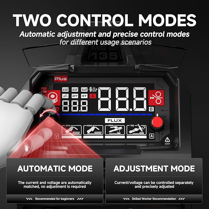 ANDELI MIG Welder Two Control Modes - Automatic and Precise Adjustment for All Skill Levels