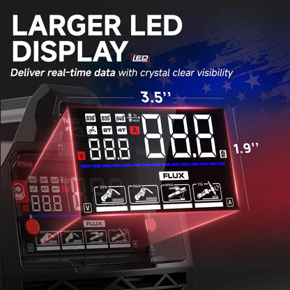 ANDELI MIG Welder Large 3.5" LED Display for Clear Real-Time Welding Data