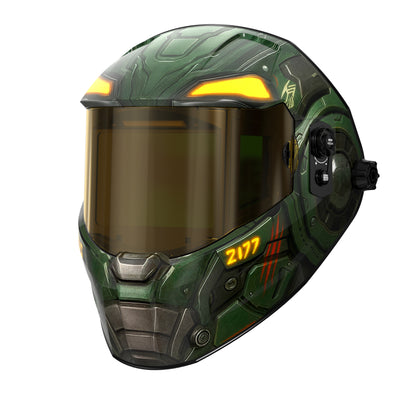 ANDELI RL-600LB auto darkening welding helmet front view with wide panoramic lens