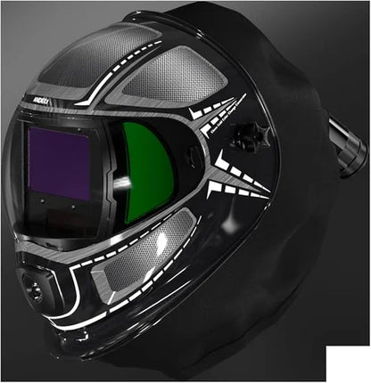Multi-angle of Andeli welding helmet air purifier, full visibility design.