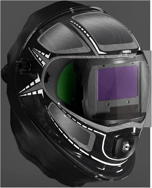 Andeli welding helmet air purifier, green side window for better visibility.