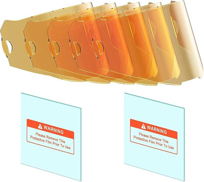 ANDELI 5 PCS Large Viewing Screen Outer Replacement Lens and 2 Pcs Inner Replacement Lens for ANDELI OPTIM Welding Helmet Yellow