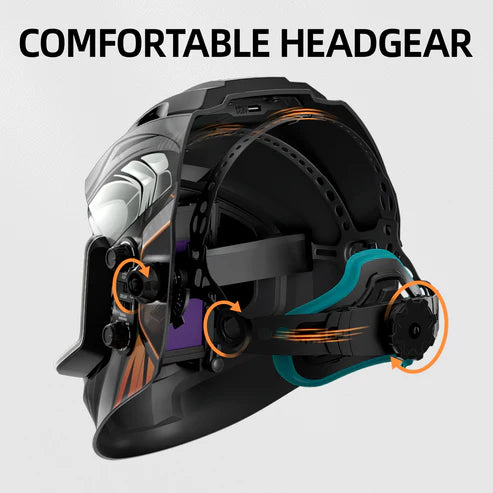 futuristic motorcycle helmet led Auto-Darkening Welding Helmet with 4 LED Lights (True Color)