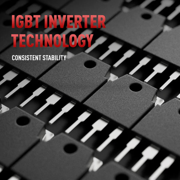 IGBT inverter technology, providing consistent stability for reliable welding performance.