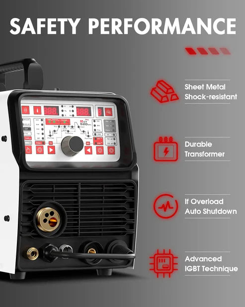 MCT-520DPL PRO welder safety protection overload shutdown IGBT technology