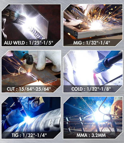 MCT-520DPL PRO welding thickness range MIG TIG CUT MMA