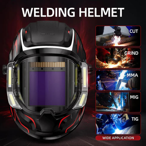 Multi process welding helmet for MIG TIG MMA grinding and cutting applications