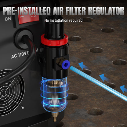 plasma cutter with pre installed air filter regulator for stable air flow