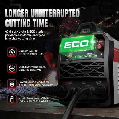 energy saving plasma cutter with eco mode for longer uninterrupted cutting time