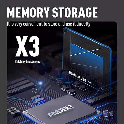 Pulse TIG welder with 3-channel memory storage, store welding parameters for direct reuse to boost efficiency.
