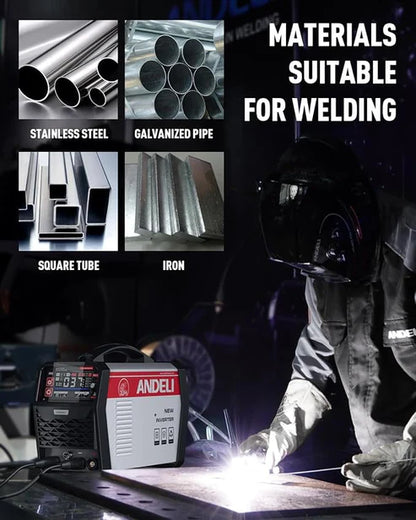 Pulse TIG welder with high-definition LED screen, user-friendly operation for beginners & pros.