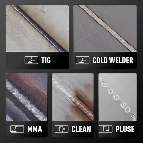 Welding effects of pulse TIG welder (TIG/Cold Welder/MMA/Clean/Pulse), delivering neat & consistent welds.