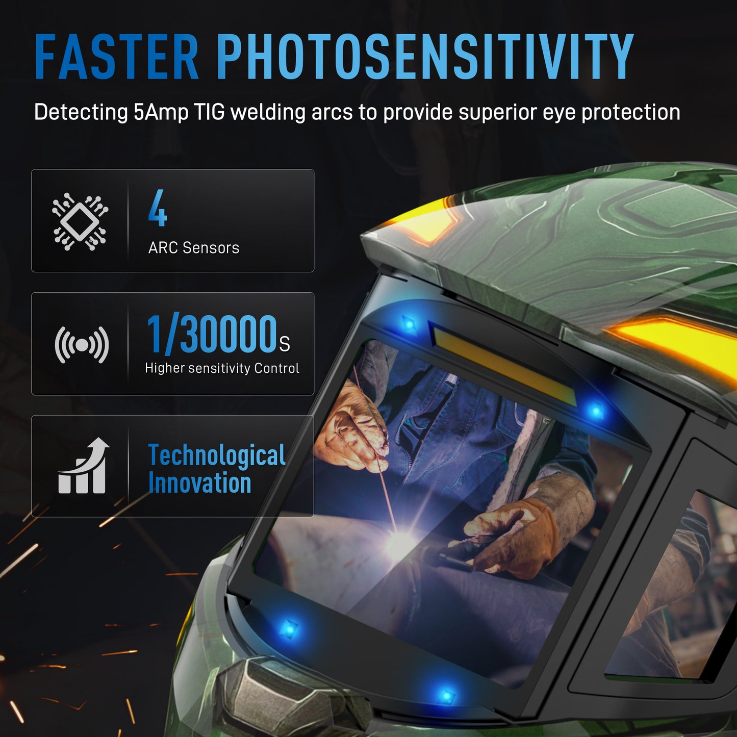 Digital LCD auto darkening lens for precise welding eye protection