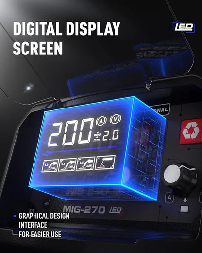 4-in-1 synergic welder (Gas MIG/Flux MIG/Lift TIG/Stick), versatile for diverse welding applications.