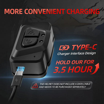 Welding helmet with Type-C charging interface, 3.5-hour fast charge for convenient power supply (cable not included).