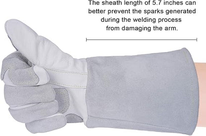 Welding Gloves with 5.7 Inch Sheath to Prevent Sparks from Damaging the Arm