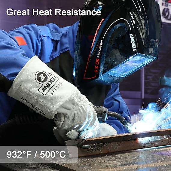 Welding Gloves with Great Heat Resistance - Up to 932°F / 500°C for Professional Welding